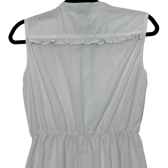 The Shirt Rochelle Behrens Womens Size Small White Sleeveless Half Button Dress - Picture 5 of 7